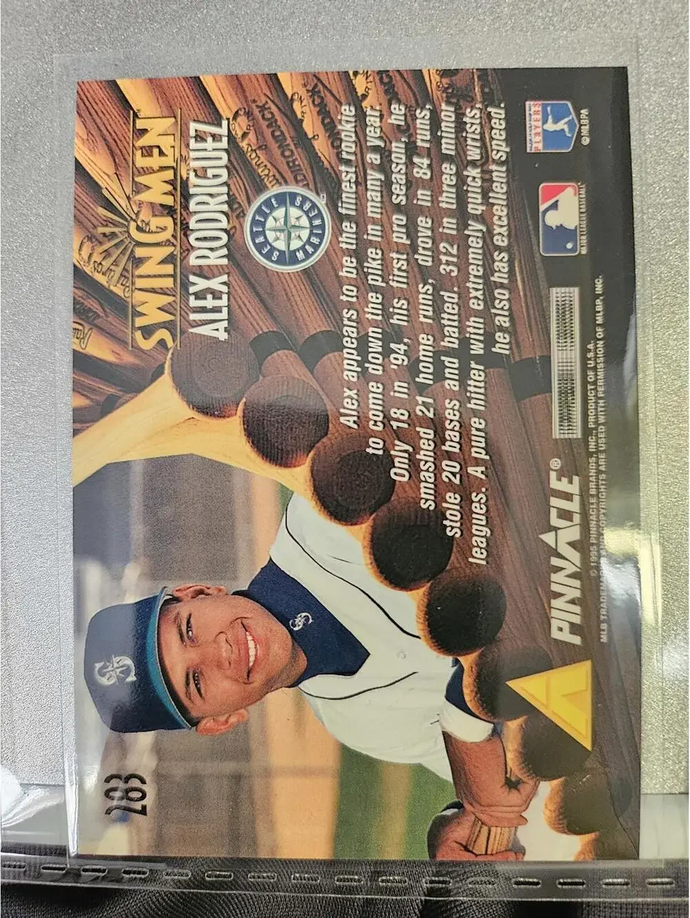 Alex Rodriguez - 1995 Pinnacle Swing Men - Mariners #283 - RAW Mint
